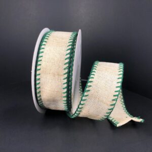 1.5_-Ivory-Canvas-with-Green-Stitch-Edge-Ribbon
