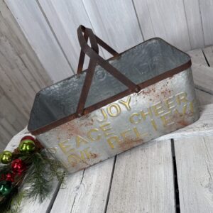 Metal Joy Peace Believe Metal Basket X91727-med