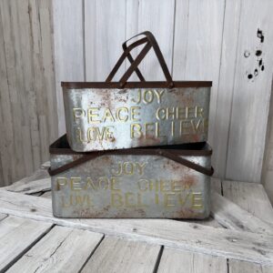 Metal Joy Peace Believe Metal Basket X91727-med
