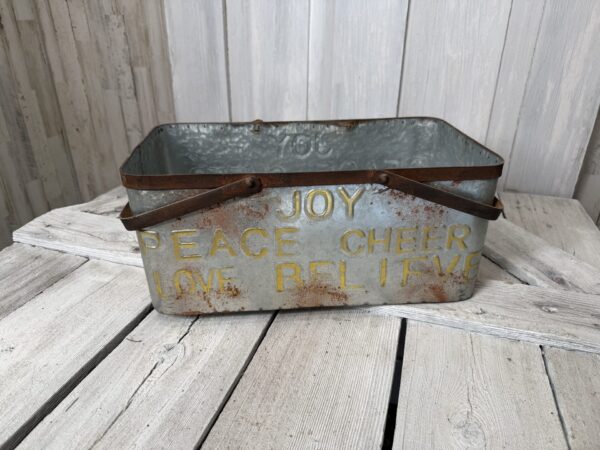Metal Joy Peace Believe Metal Basket X91727-med