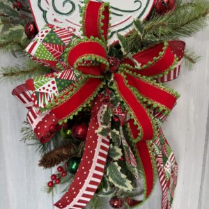 Vintage Seasons Greetings Swag Bow