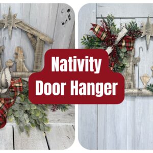 Cottage Grace Nativity Door Hanger Kit and supplies