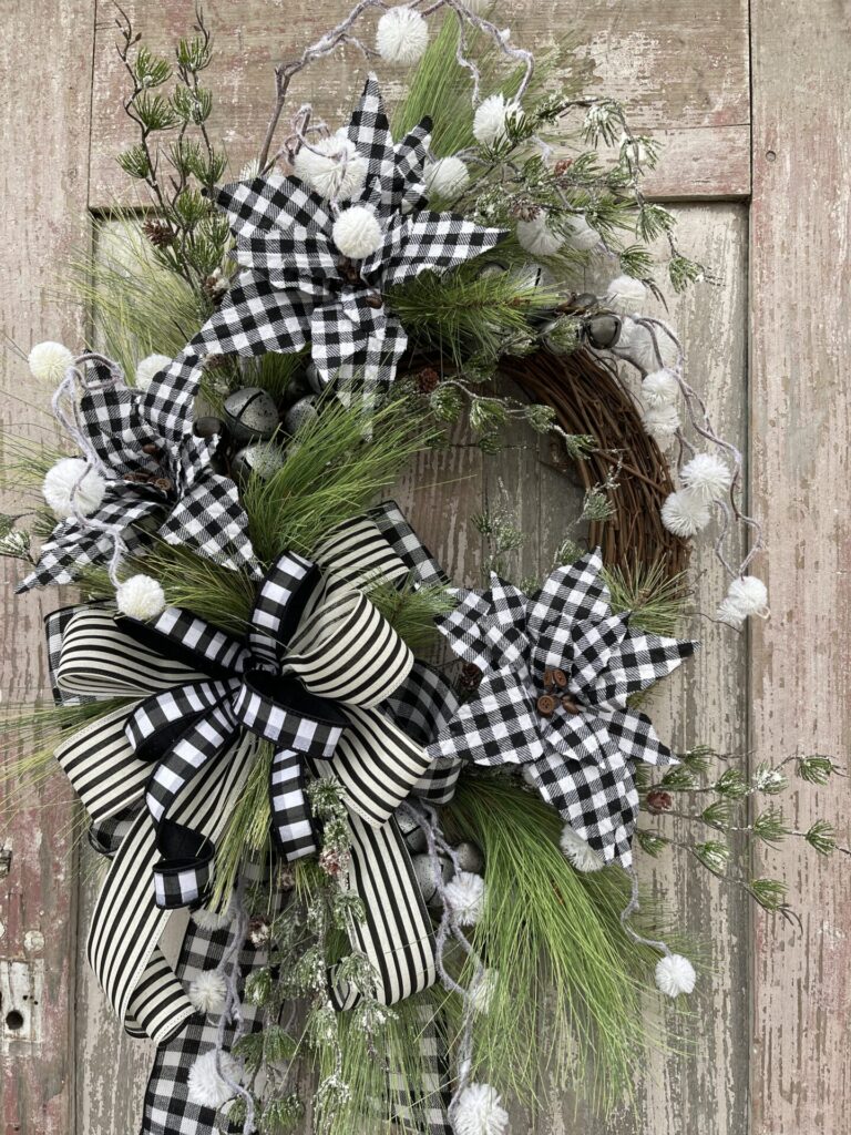 Jingle Bells with Black Check Wreath