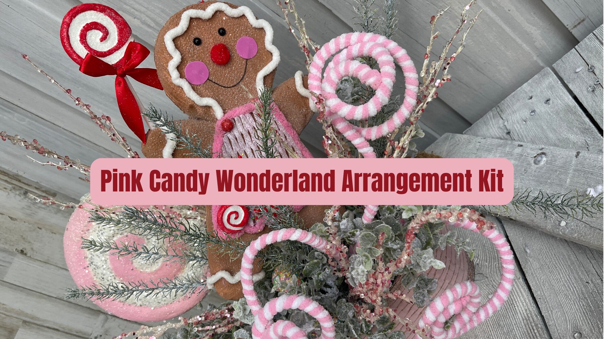 Candy Christmas Pink Wonderland Arrangement Kit