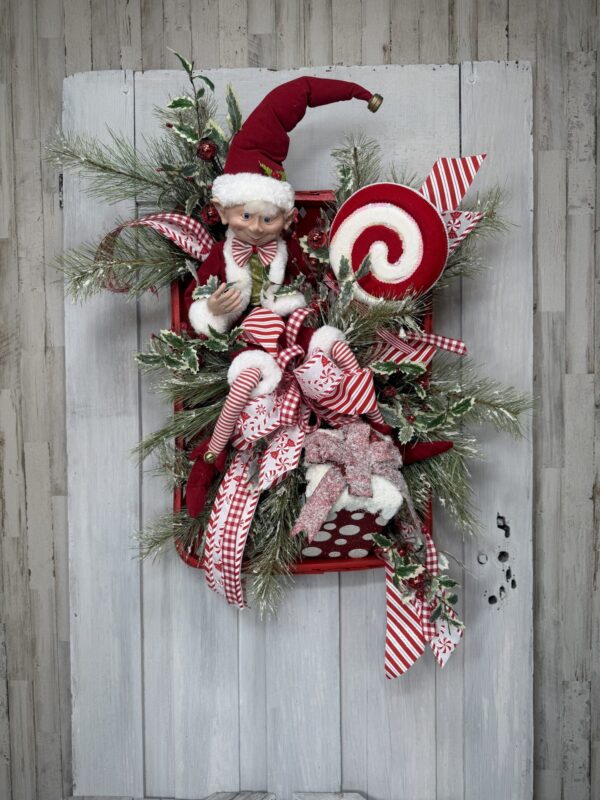 Christmas Candy Elf Basket Arrangement