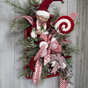 Christmas Candy Elf Basket Arrangement