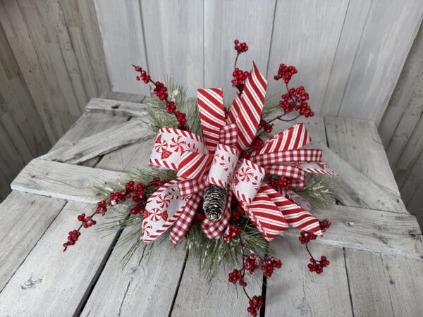 Christmas Shelf Sitter Peppermint Arrangement