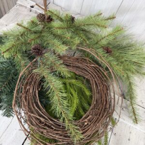 Winter Greens Mantel Arrangement Supplies