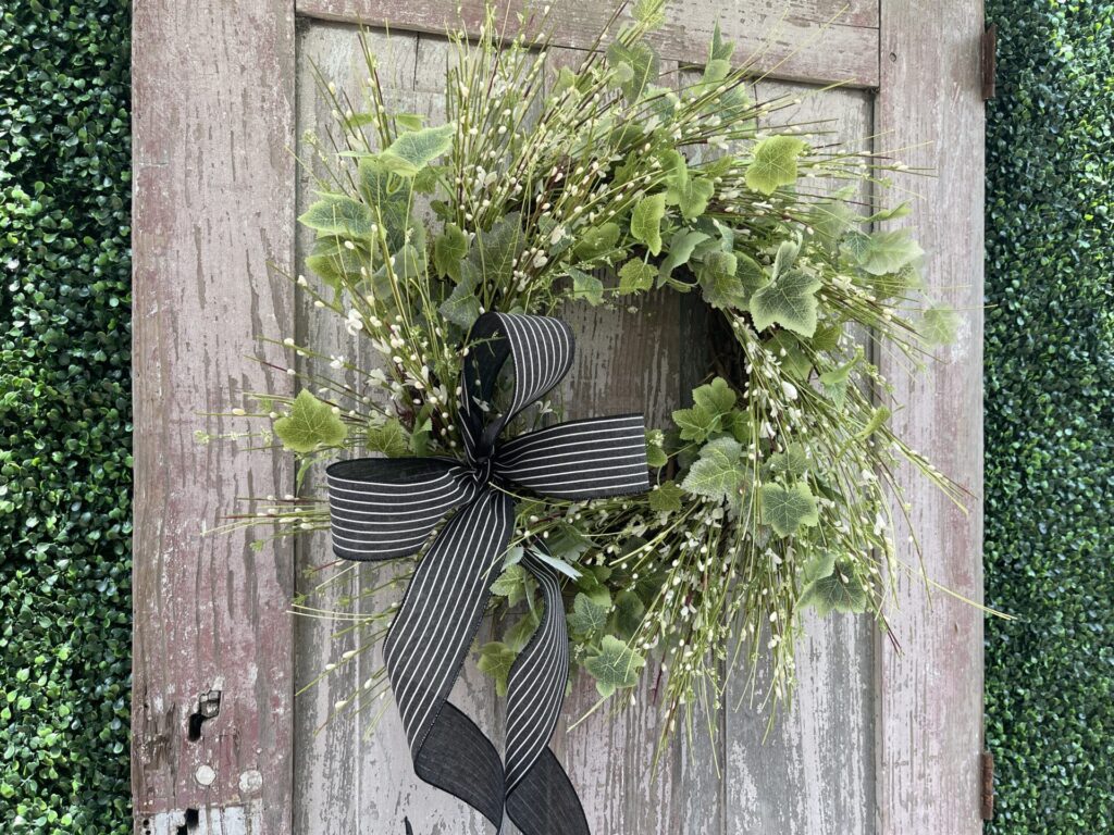 Ivy and White Berry Year Round Wreath with bow