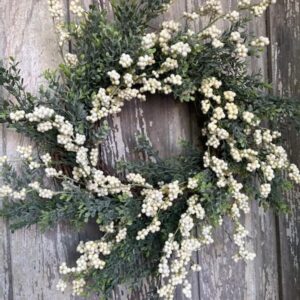 Eucalyptus and Cream Berry Wreath