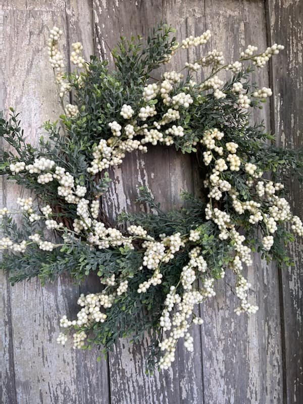 Eucalyptus and Cream Berry Wreath