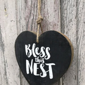 Bless this Nest Chunky Wood Heart