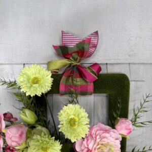 Easter Morning Meadow Double Wreath hanger up close