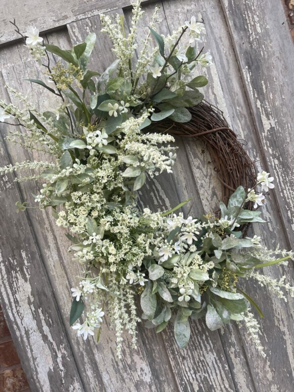 Wreath in Creams and Greens