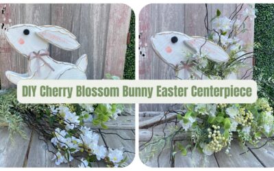 DIY Cherry Blossom Bunny Easter Centerpiece