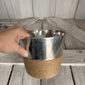 77402 Galvanized Bucket with Jute