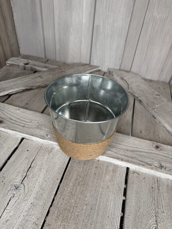 77402 Galvanized Bucket with Jute