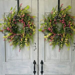Double door Summer Wild Flower on double doors