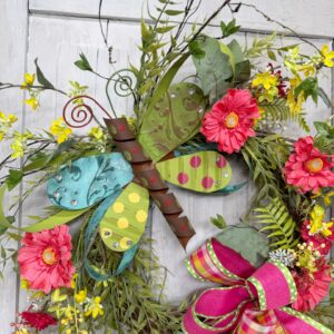 Garden Party Butterfly Wreath up close of butterfly