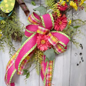 Garden Party Butterfly Wreath up close of bow