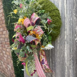 Elegant Wildflower Wreath with a Bow