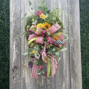 Elegant Wildflower Wreath with a Bow