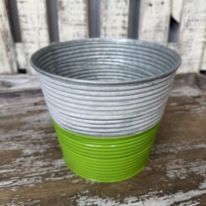 Green and White Metal Bucket 99278-3209