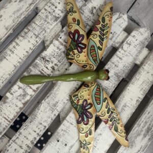 Cream with Flowers Dragon Fly 6M275-Cr.