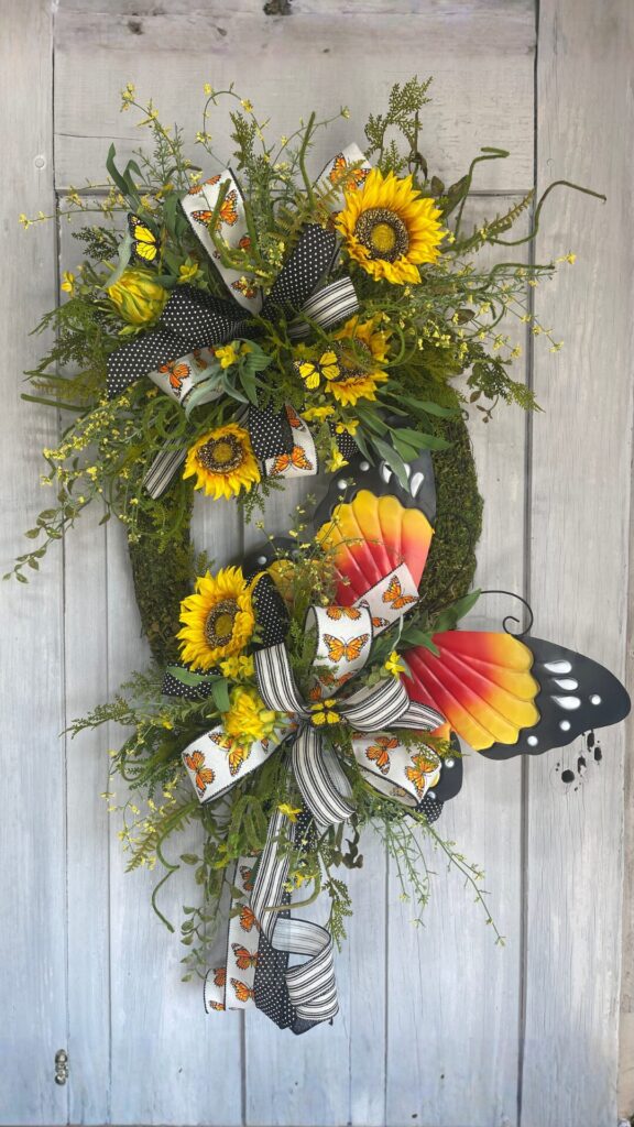 Sunflowers and Butterflies Wreath Kit