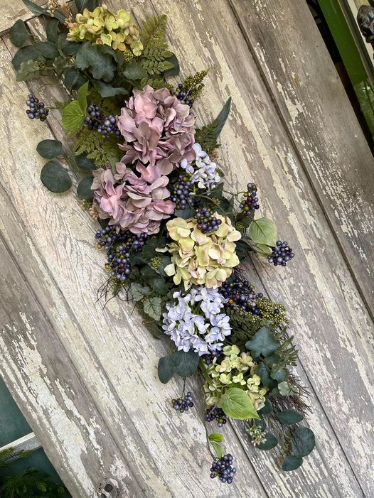 Purple Hydrangea Wreath Swag Kit