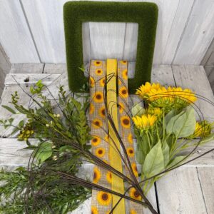 Sunflower Moss Wreath Kit Supplies