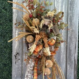 Scarecrow Pumpkin Sunflower Fall Door Swag