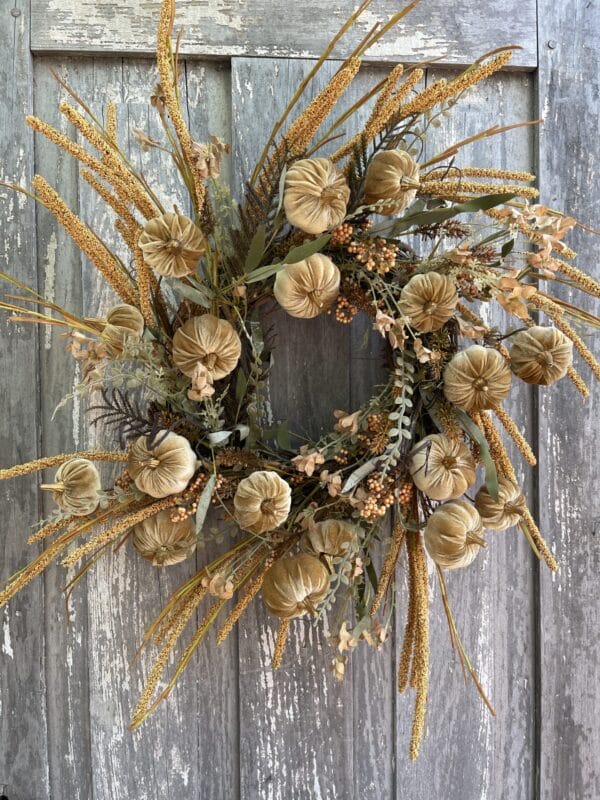Velvet Pumpkin Harvest Wreath Kit