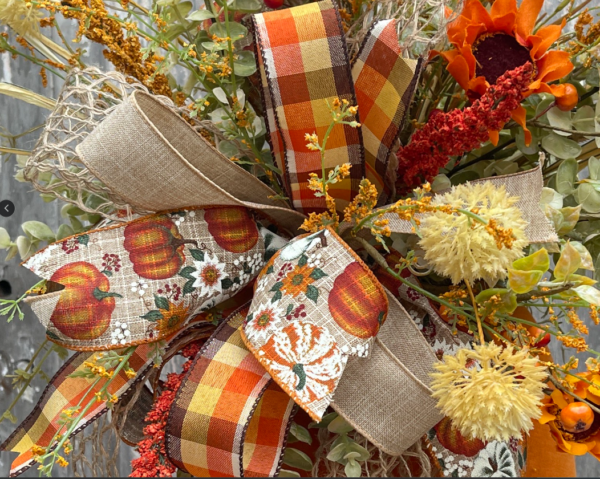 Fall Bow for a Floral Arrangement