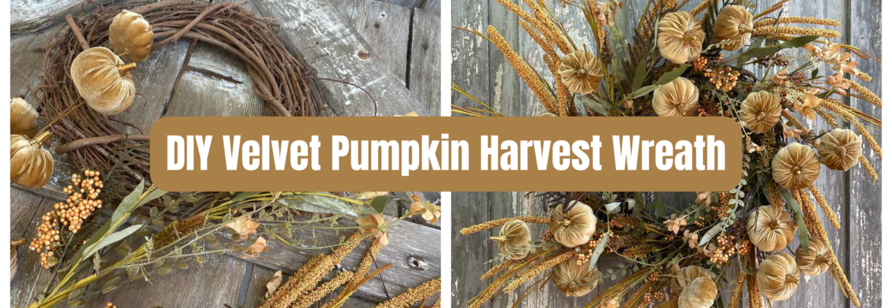 DIY Velvet Pumpkin Harvest Wreath