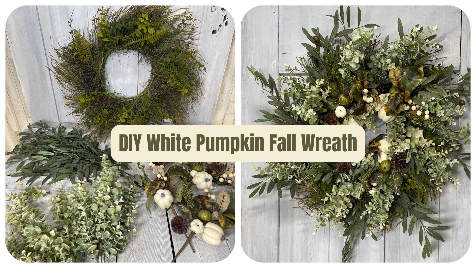 DIY White Pumpkin Fall Wreath