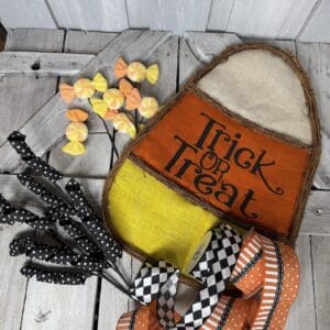 Candy Corn Trick or Treat Door Hanger Kit Supplies