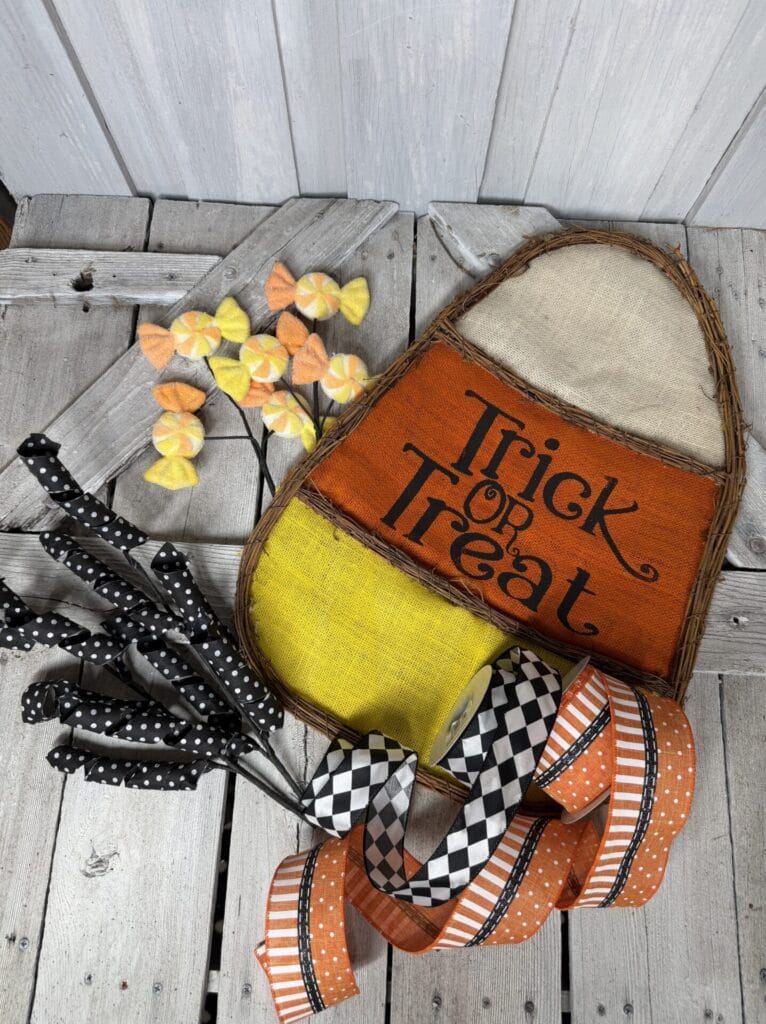 Candy Corn Trick or Treat Door Hanger Kit Supplies