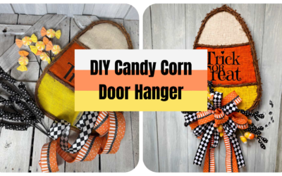 DIY Candy Corn Door Hanger | Easy Halloween Front Door Decor