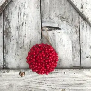 Christmas red berry ball ornament for wreaths and floral designs