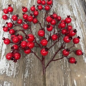 Red berry spray with bright red berries for wreaths and floral designs