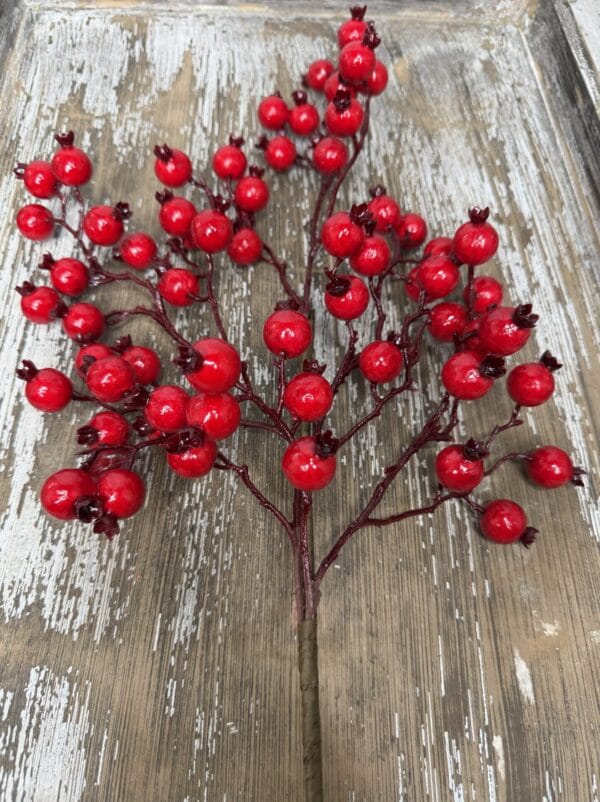Red berry spray with bright red berries for wreaths and floral designs