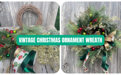 DIY Vintage Christmas Ornament Wreath with Elegant Gold Accents