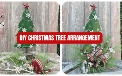 DIY Christmas Tree Arrangement with Rustic Snowflakes